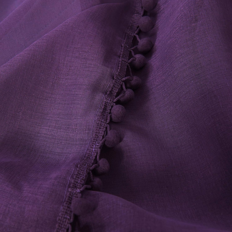 Aeian Semi Sheer Curtain Pair, Purple, 60" W x 84" L
