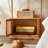 Ash Wood & Rattan Coat Rack Double - Door Storage-112691969
