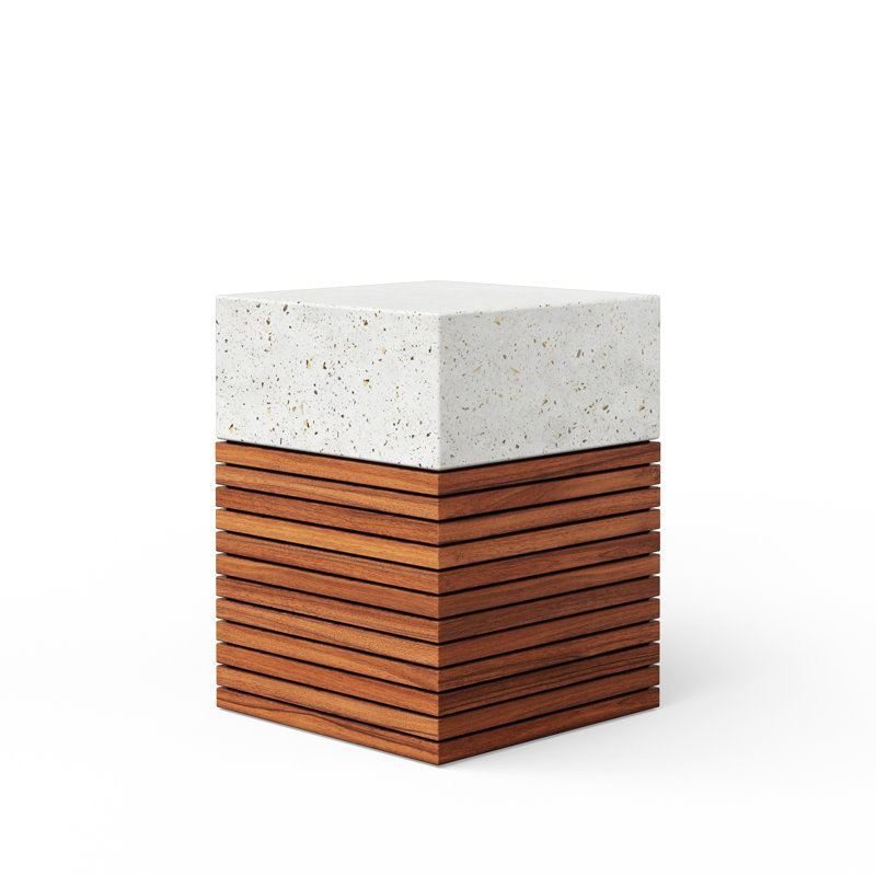 Mixx Accent Stool, Ivory Terrazo