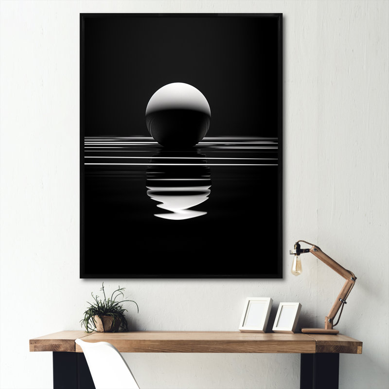 Sapphire Strike Ball Reflection sur toile, Cadre flottant noir, H 44 po x l 34 po x P 1,5 po