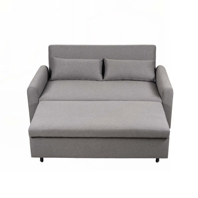 Canapé-lit escamotable de 60 po, canapé-lit 3 en 1 avec lit escamotable, causeuse futon convertible avec poches latérales et coussins lombaires pour le salon, un appartement  