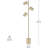 3-Light Rotary Floor Lamp, Matte Soft Gold, Weighted Base For Living Room, Bedroom, Office