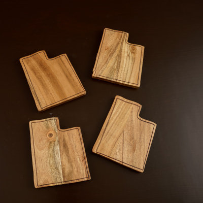 Sous-verres en bois d'acacia de l'Utah