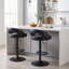 Ensemble de 2 tabourets de bar à hauteur réglable, tabourets de comptoir pivotants en similicuir, tabourets de bar de cuisine rembourrés avec dossier ajouré incurvé, tabourets de pub modernes, noirs-1630192719