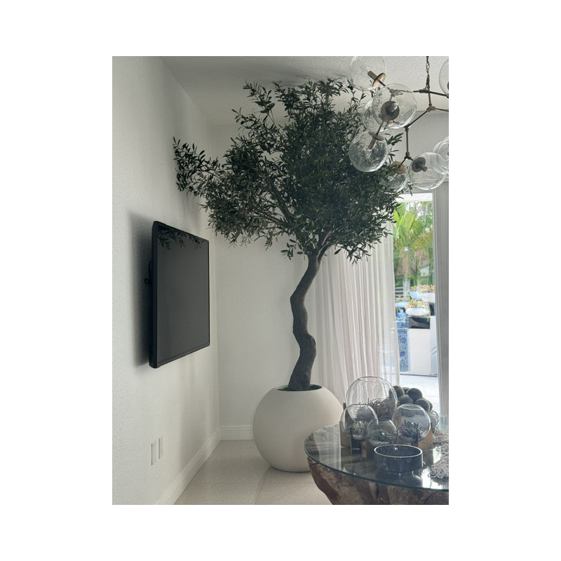 Artificial Olive Tree 30? Globe Planter, Beige