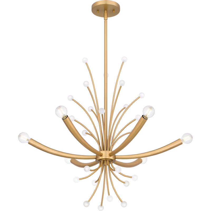 Cheyene 6-Light Brushed Weathered Brass Chandelier, Laiton