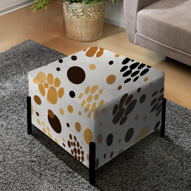 Abstract Paw Print Patterning - Abstract Square Ottoman