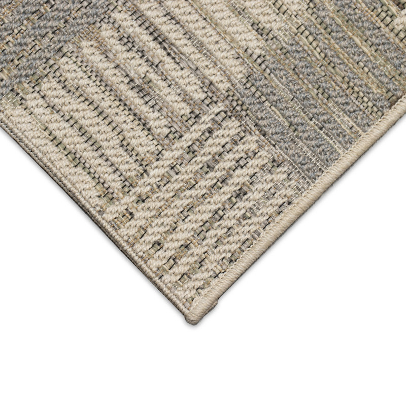 Tapis intérieur / extérieur Madis Lines Neutre, Rectangle 5 pi 3 po x 7 pi 3 po
