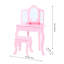 Teamson Kids Little Princess Corner Pink Play Vanity Table & Stool with Tri-Fold Mirror