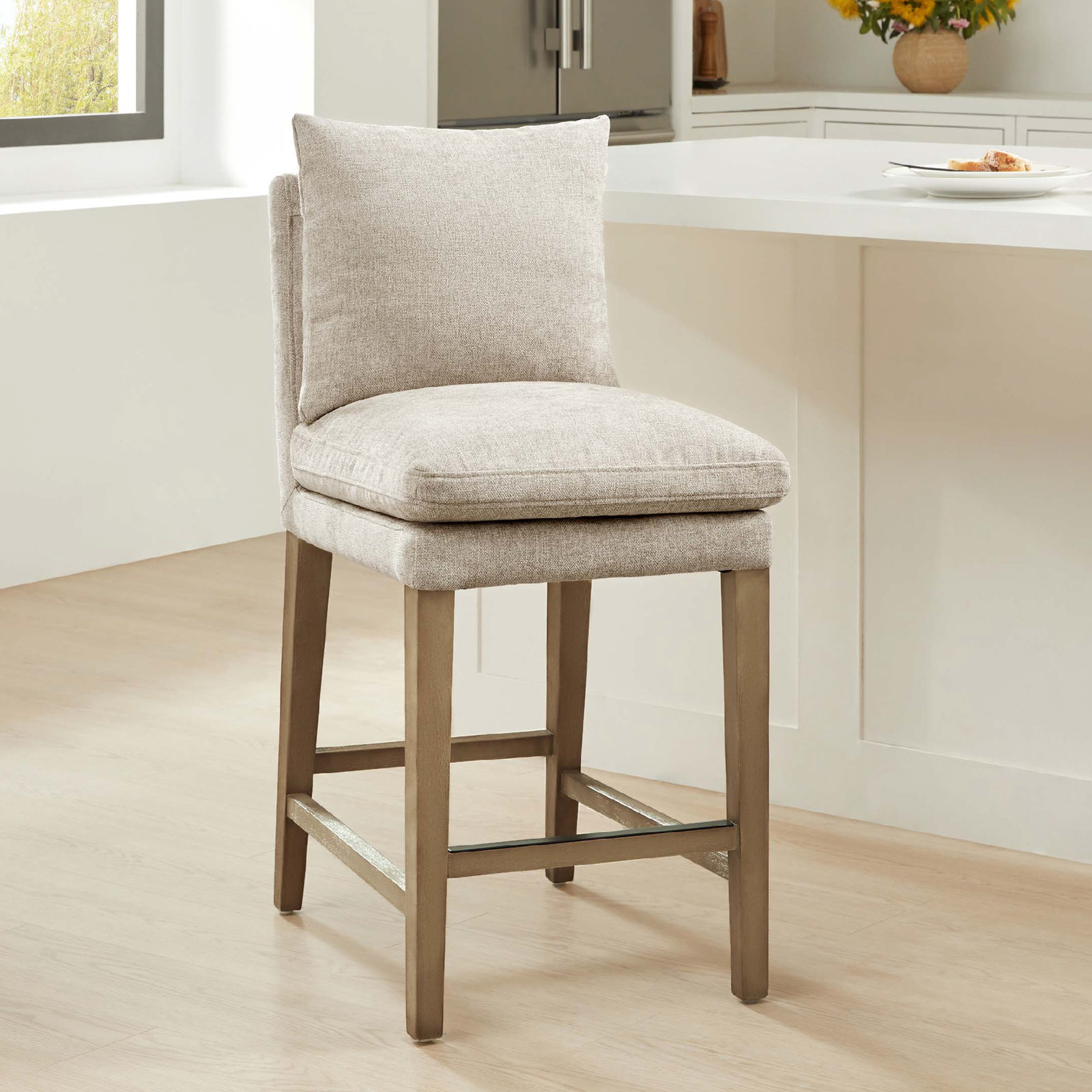 Brinley Upholstered Counter Stool, Milo Mink Chenille