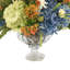 Hydrangea, Carnation And Kalanchoe Arrangement In Glass Pedestal Vase