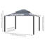 3.65 X 3m Dark Grey Aluminium Hardtop Gazebo, Double-tier Polycarbonate Roof Pavilion With Netting & Privacy Curtains, Outdoor Garden Shelter With Full Accessories