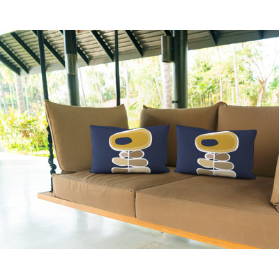 Housse et insert de coussin rectangulaire en polyester pour l'intérieur et l'extérieur