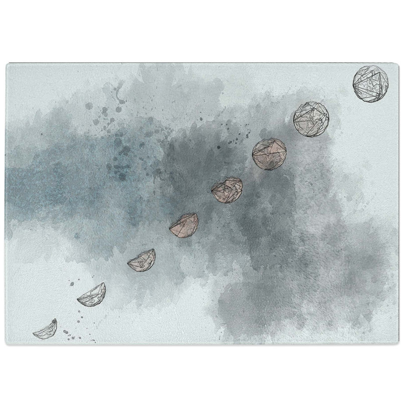Tempered Glass Story of the Moon Chopping Board, 28.5 cm W x 20 cm L