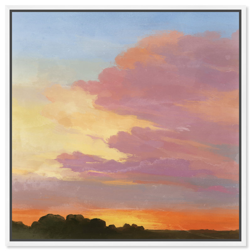 Perfect Sunset Print by Oliver Gal, 25"H x 25"W, White Floater Frame