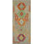 Tapis de couloir en laine brun rouge à motif géométrique fait à la main 2 pi 8 po x 6 pi 4 po Kelsy