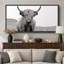 «Animals Highland Cow», portrait en noir et blanc sur toile-111176951-98042249