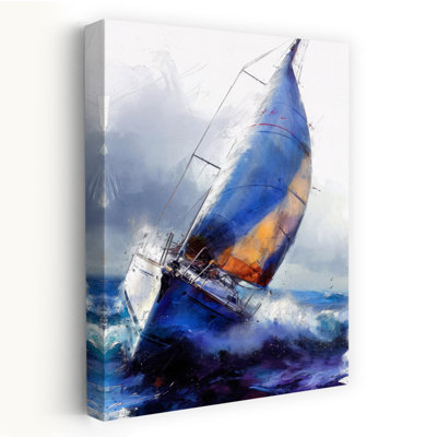 Dynamic Ocean Sail Dramatic Ocean Beach Wall Art Print
