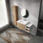 Meuble-lavabo mural élégant avec rangement abondant et lavabo élégant
