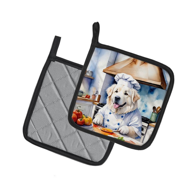 Caroline's Treasures The Dog Chef Polyester Potholder Set