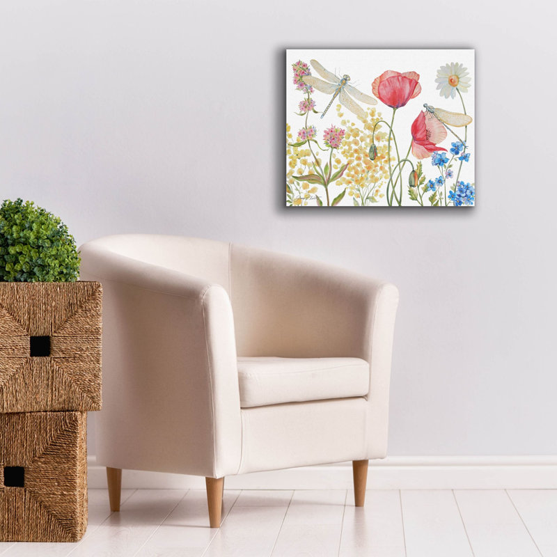 «Dragonfly Garden Delight B» par Jean Plout, art mural sur toile, H 20 po x l 24 po x P 0,75 po