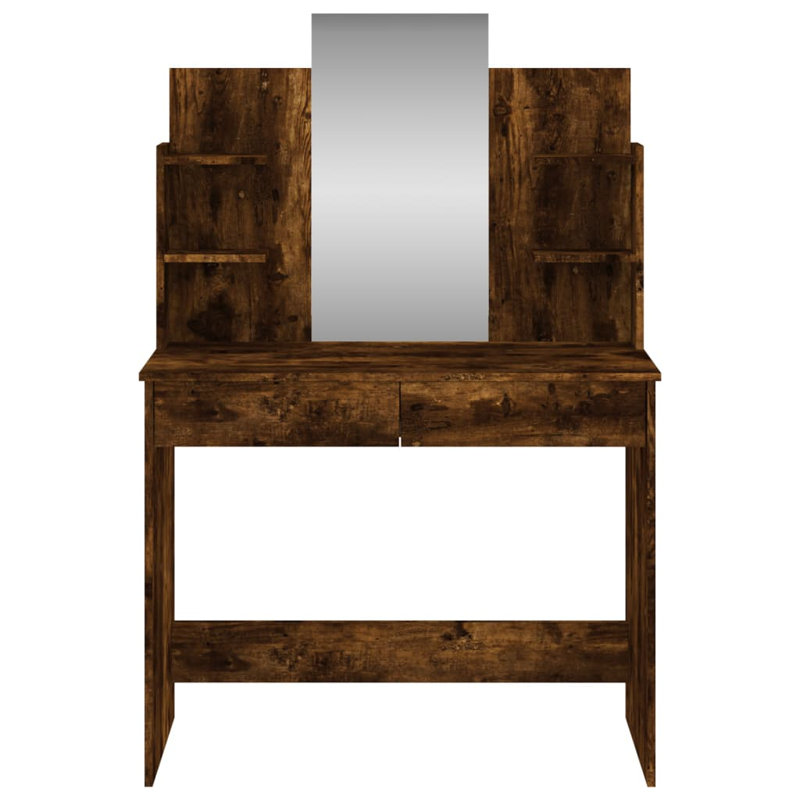 Milad Dressing Table with Mirror, Smoked Oak