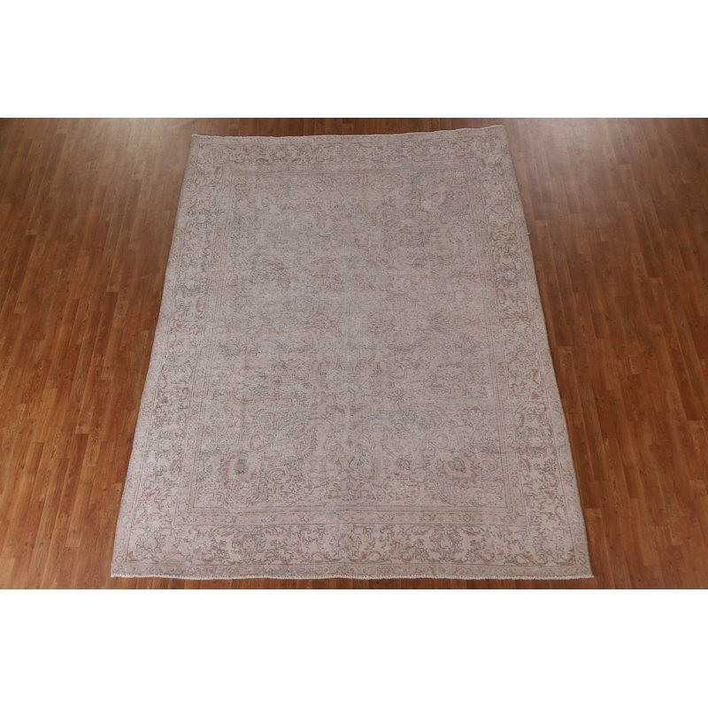 One-of-a-Kind Rectangle 8'3'' x 10'7'' 1950s Rectangle Wool Area Rug in Beige