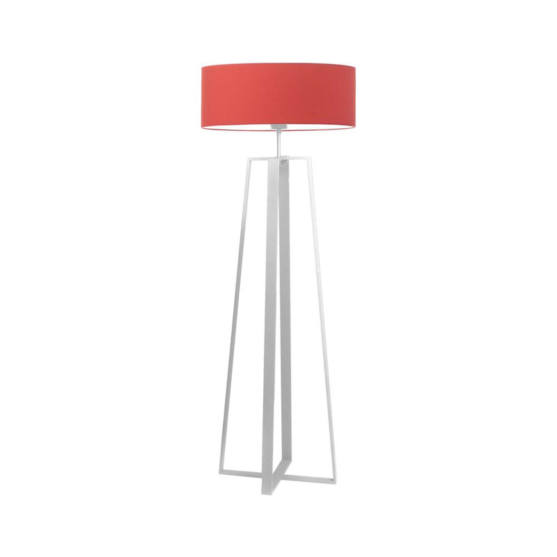 Arnessa 158cm Traditional Floor Lamp, Red, White