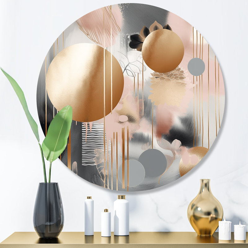 Marbre doux formes et lignes marbrées II - Décoration murale abstraite en métal marbré, H 16 po x l 16 po x P 1 po