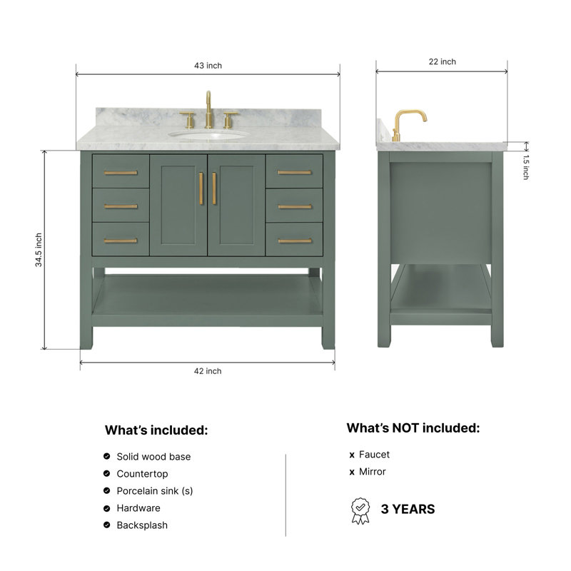 Magnolia Bath Vanity Rectangular Basin S043SCWRV, Oval, Vintage Green