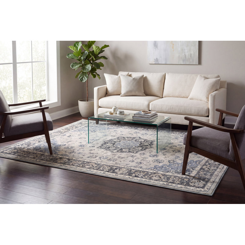 Tapis oriental argenté Attell, Rectangle 7 pi 10 po x 11 pi 2 po