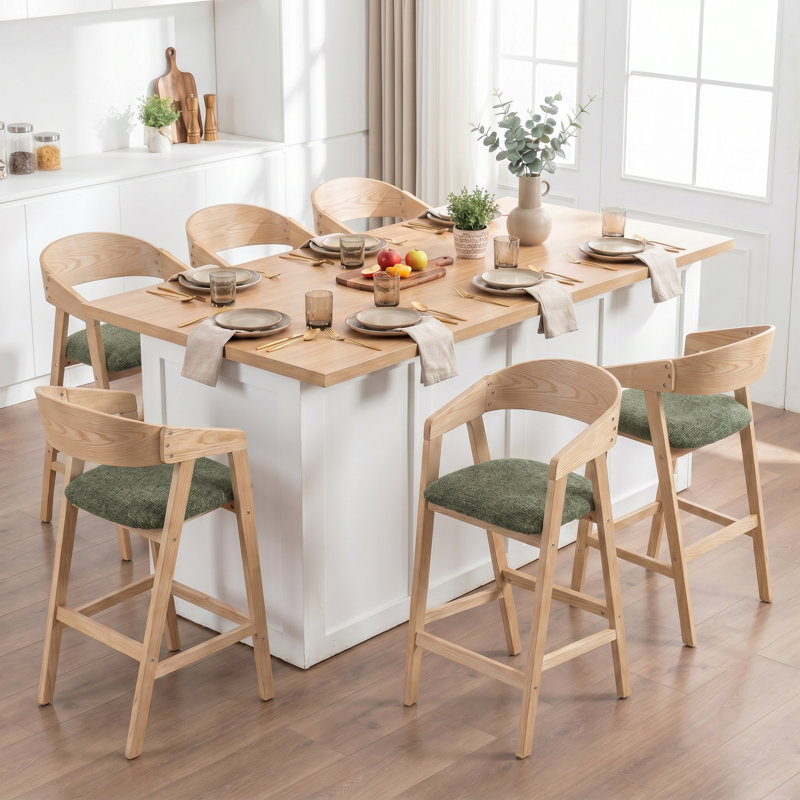 Tabouret de comptoir rembourré Devane, Green