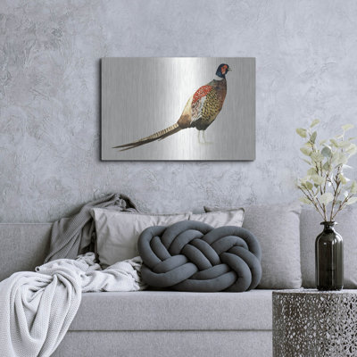 «Watercolor Pheasant I» par Grace Popp, art mural en métal »par Grace Popp