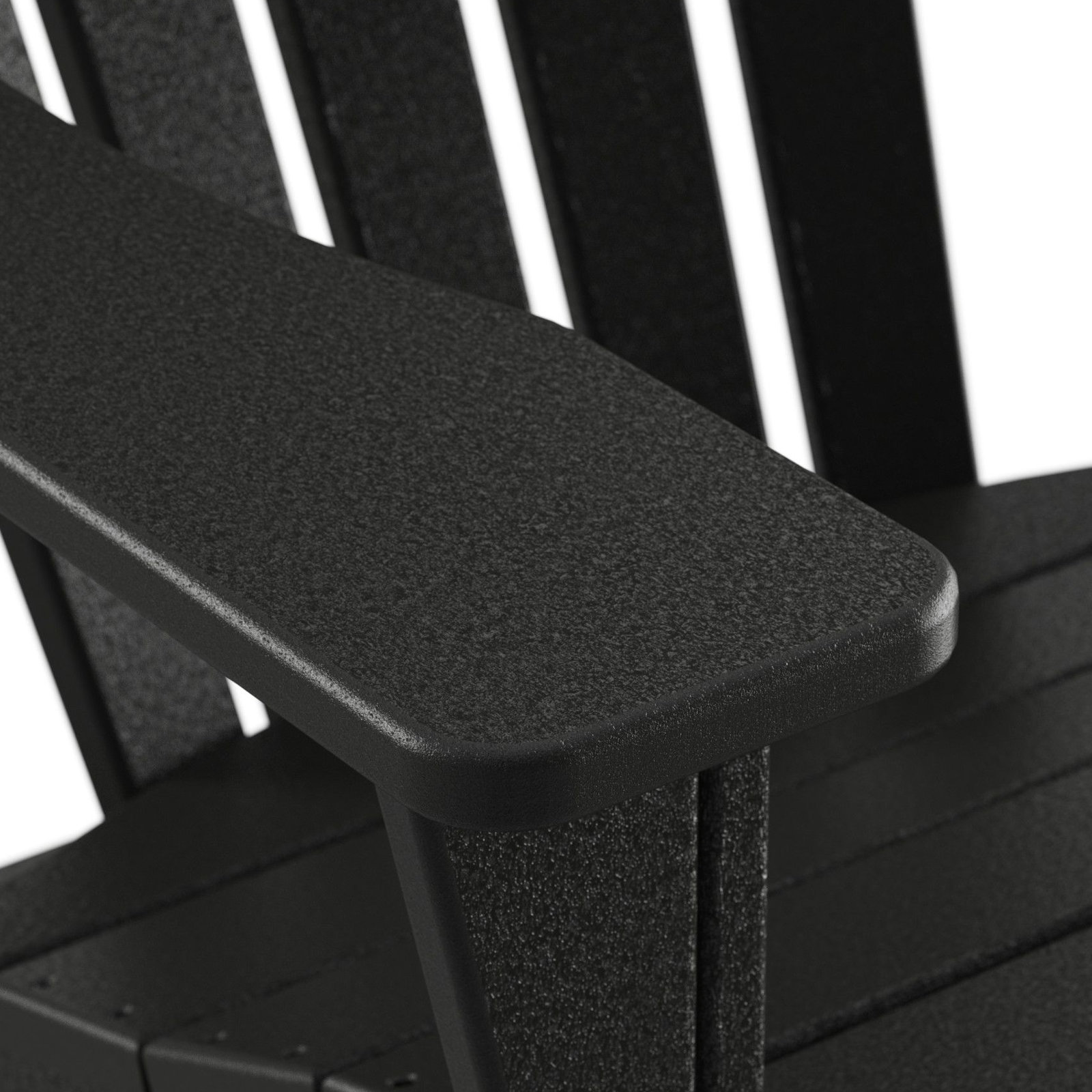 POLYWOOD® Verlyn Adirondack Chair with Hideaway Ottoman, Black