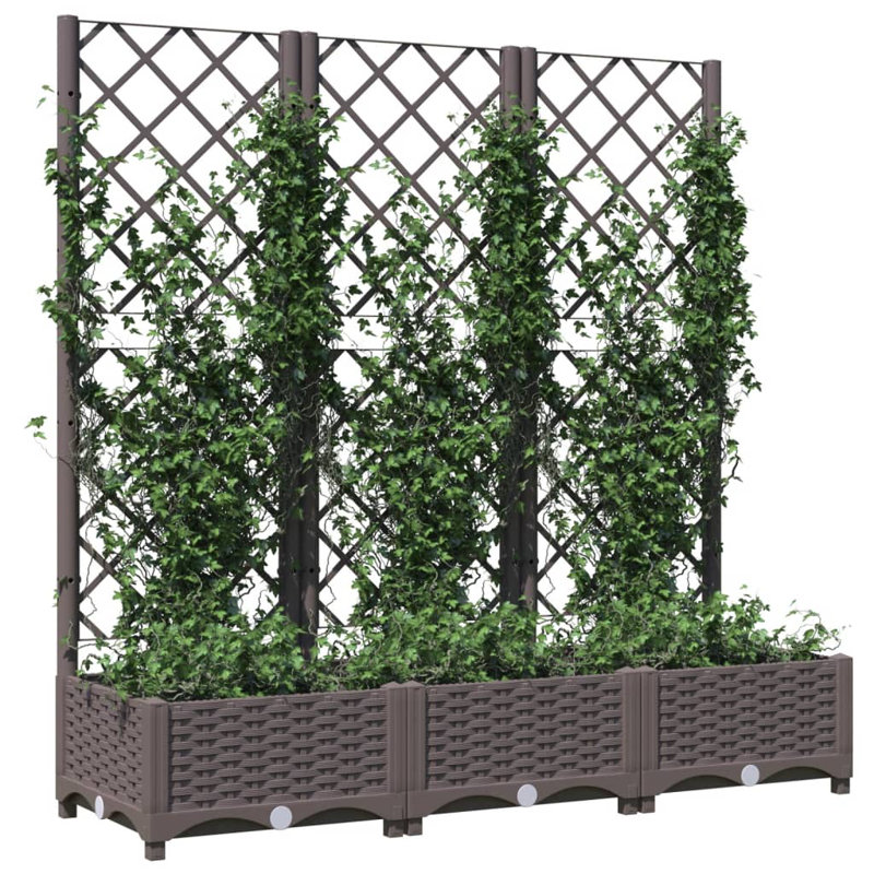 Latitude Run® Garden Planter With Trellis PP, Brown, 47.8" H x 47.2" W x 15.7" D, Without Wheels