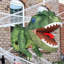Décorations d'extérieur gonflables de 3 pi de long dinosaure d'Halloween qui se sont échappées de la fenêtre avec une ampoule gonflable à DEL T-Rex gonflable pour jardin