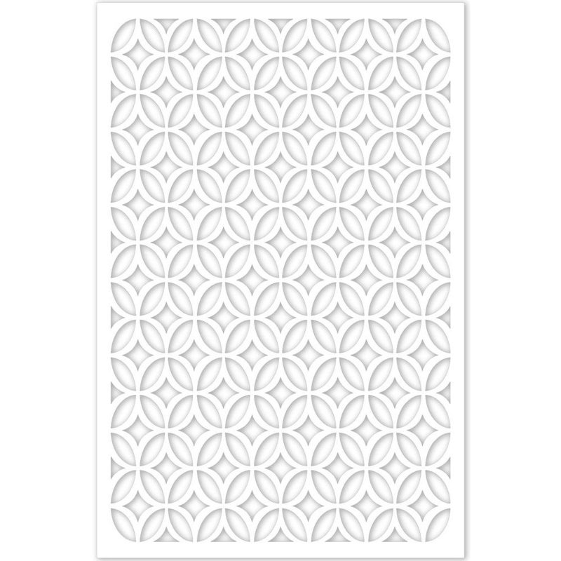 48'' x 32'' Moors Ellipses Vinyl Privacy Screen, White