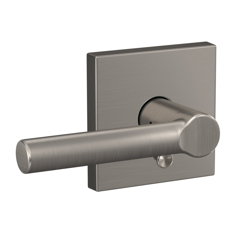 Custom Broadway Hall-Closet and Bed-Bath Lever with Collins Trim, Satin Nickel