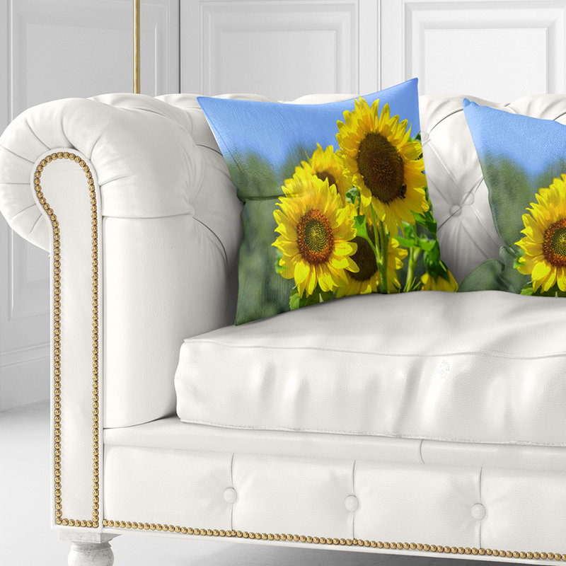 Beautiful Beautiful Sunflowers View - Coussin imprimé floral, 16 po x 1 po, Coussin décoratif