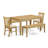 5 Piece Modern Dining Table Set Includes a Rectangle Wooden Table and 4 Linen Fabric Upholstered Chairs, 36x60 Inch, Oak-1251786444-1251786446