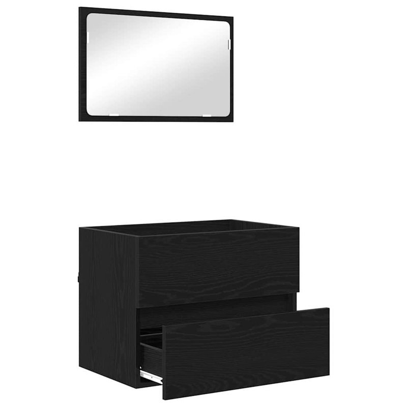 Bathroom Furniture Set 2 Pcs 57 X 37 X 45 Cm, Black