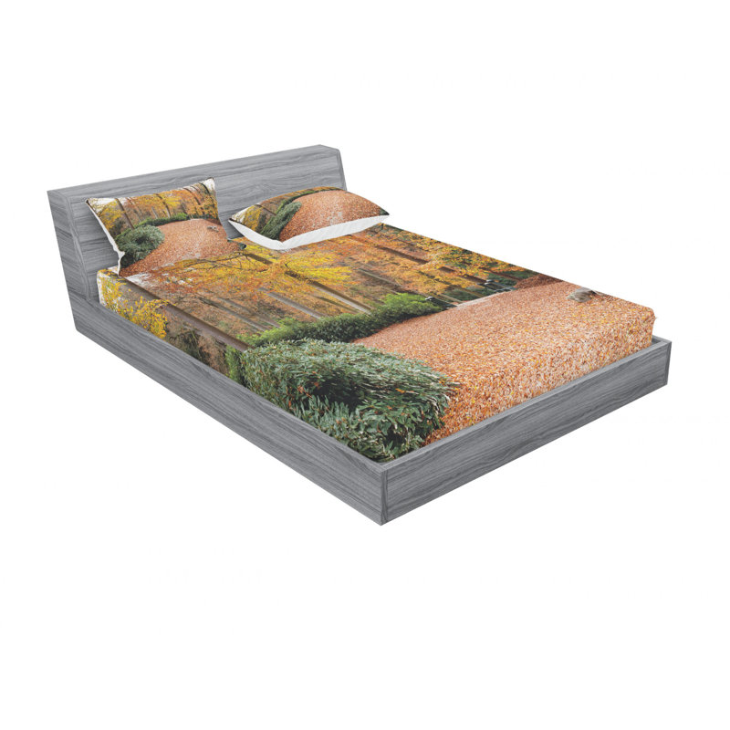 Ensemble de draps Autumn Forest, Ensemble de draps pour lit double avec un drap-hou