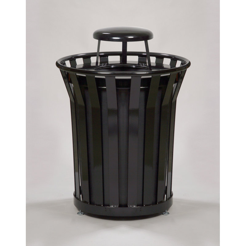 Poubelle à balançoire 36 gallons receptacle Wydman, Noir, Dessus en dôme