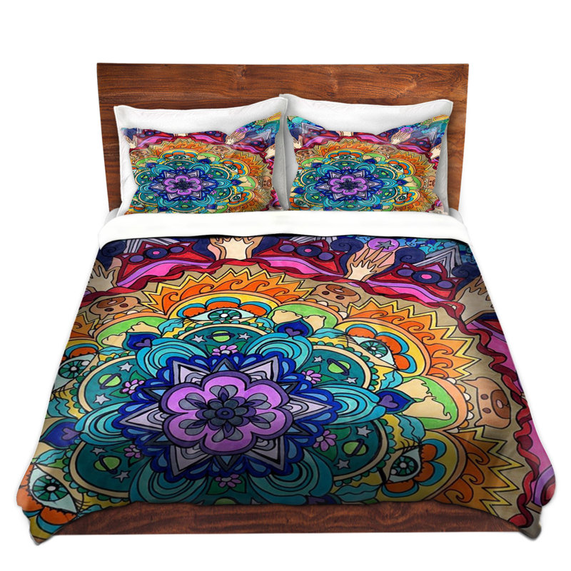 Polyester Floral Duvet Cover, 1 Twin Duvet Cover + 1 Standard Sham