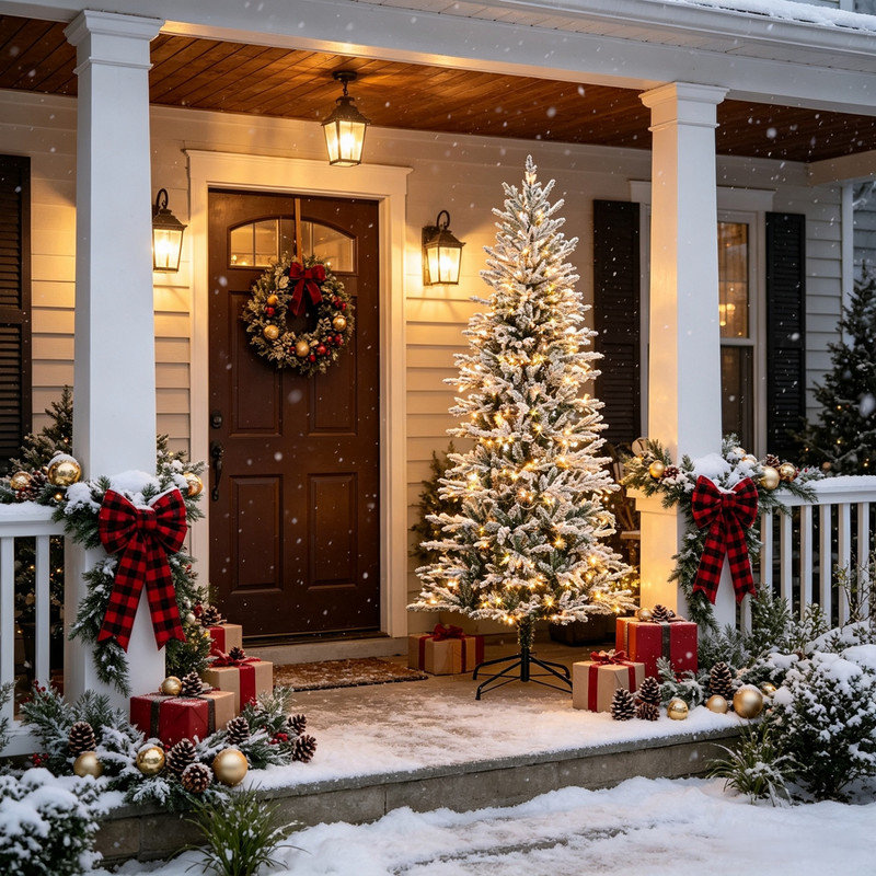 Sapin de Noël artificiel de 2,3 m (7,5 pi) pré-illuminé, recouvert de neige floquée, 850 extrémités de branches, 350 lumières jaune chaud transparentes, ouverture automatique et ampoules de rechange pour la décoration intérieure des fêtes