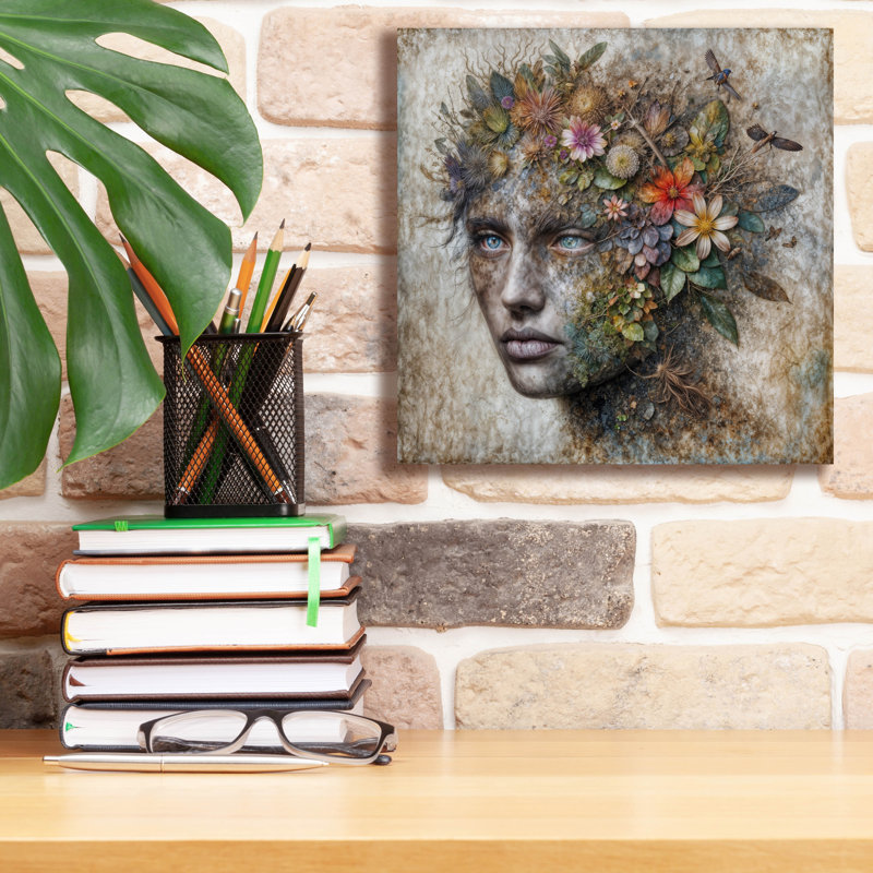  'Earth Face 3' by Rey Klimt Canvas Wall Art, 12" x 12", 12'' H x 12'' W