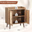 Buffet en noyer avec portes en rotin pour salle à manger | Idée de cadeau-1280823403