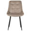 Abdulloh 45cm H Tufted Velvet Upholstered Metal Full Back Side Chair in Taupe