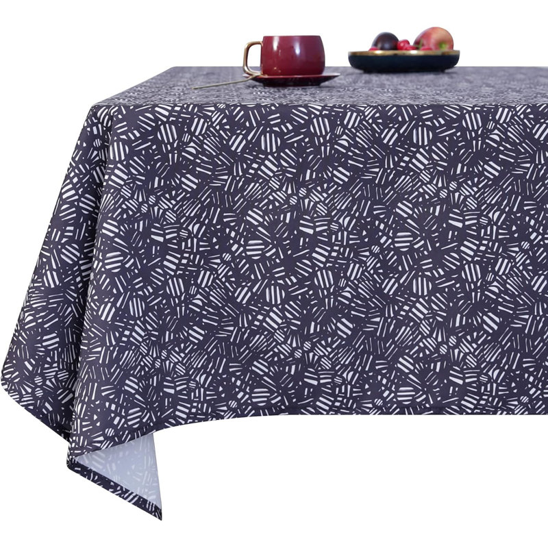 Deconovo water -repellent tablecloth, one piece, 137 x 274cm, dark blue, 140cm W x 240cm L, Dark blue