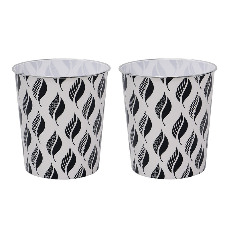 JVL Polypropylene WITH SILVER METAL TRIM ON TOP Decorative Bin